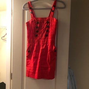 Red Buttoned Jumper with Pockets